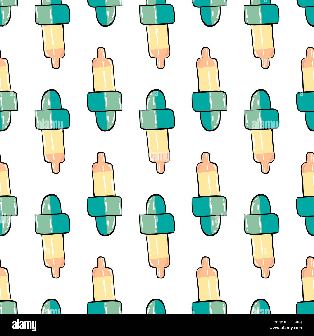 Pipettenmuster, Illustration, Vektor auf weißem Hintergrund Stock Vektor