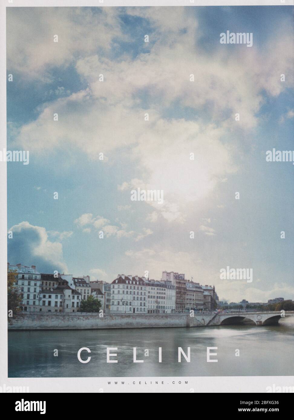 Plakat Werbung CELINE Fashion House in Papier-Magazin von 2007 Jahr, Werbung, kreative Celine Anzeige von 2000er Jahren Stockfoto