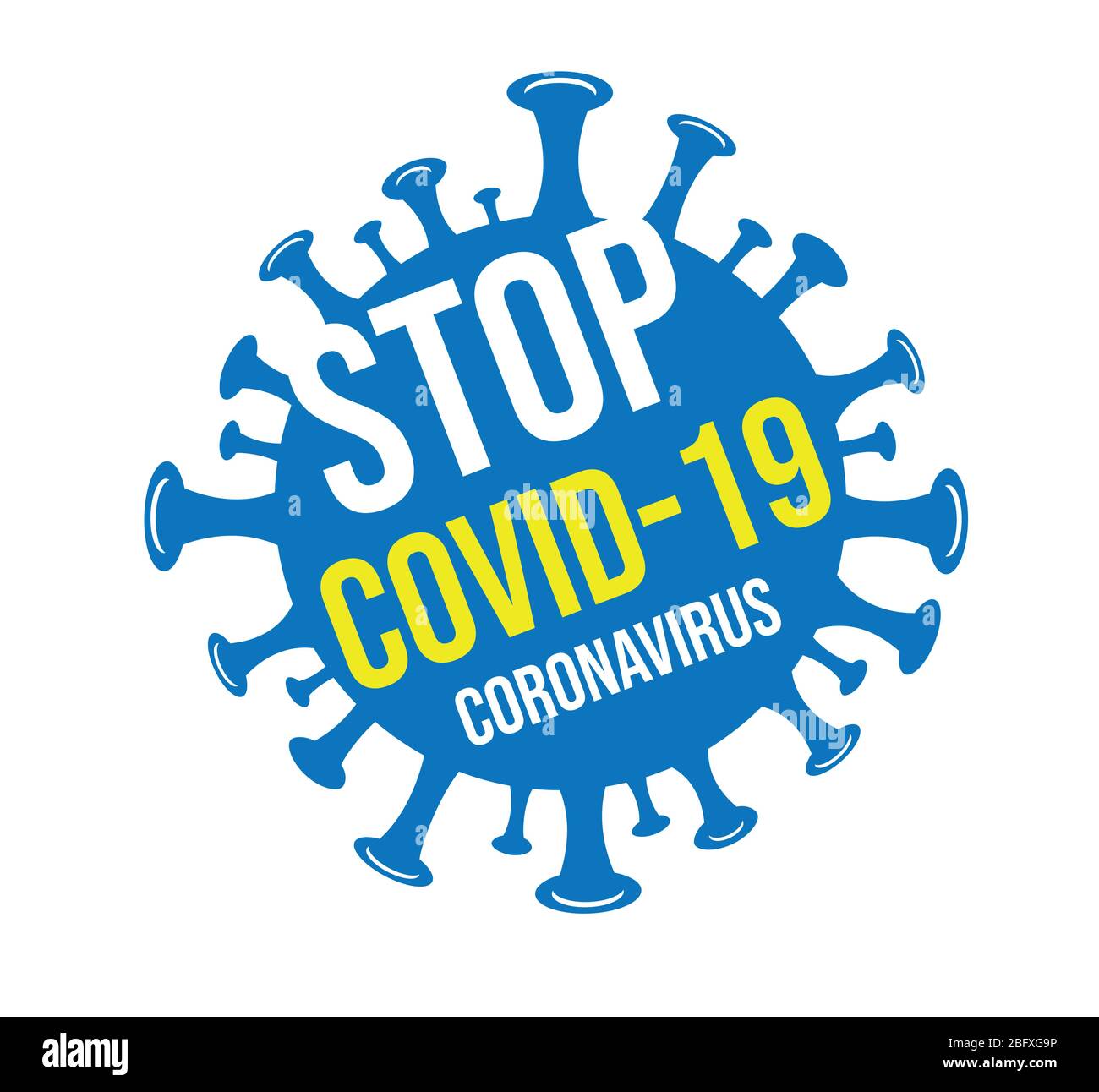 Stoppen Sie am Zeichen der Coronavirus-Infektion, Vektor-Illustration Stock Vektor