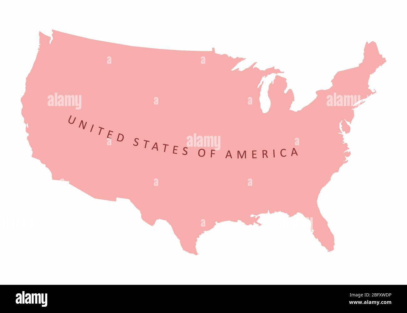 USA bunte Karte Silhouette auf weißem Hintergrund mit Etikett Stock Vektor