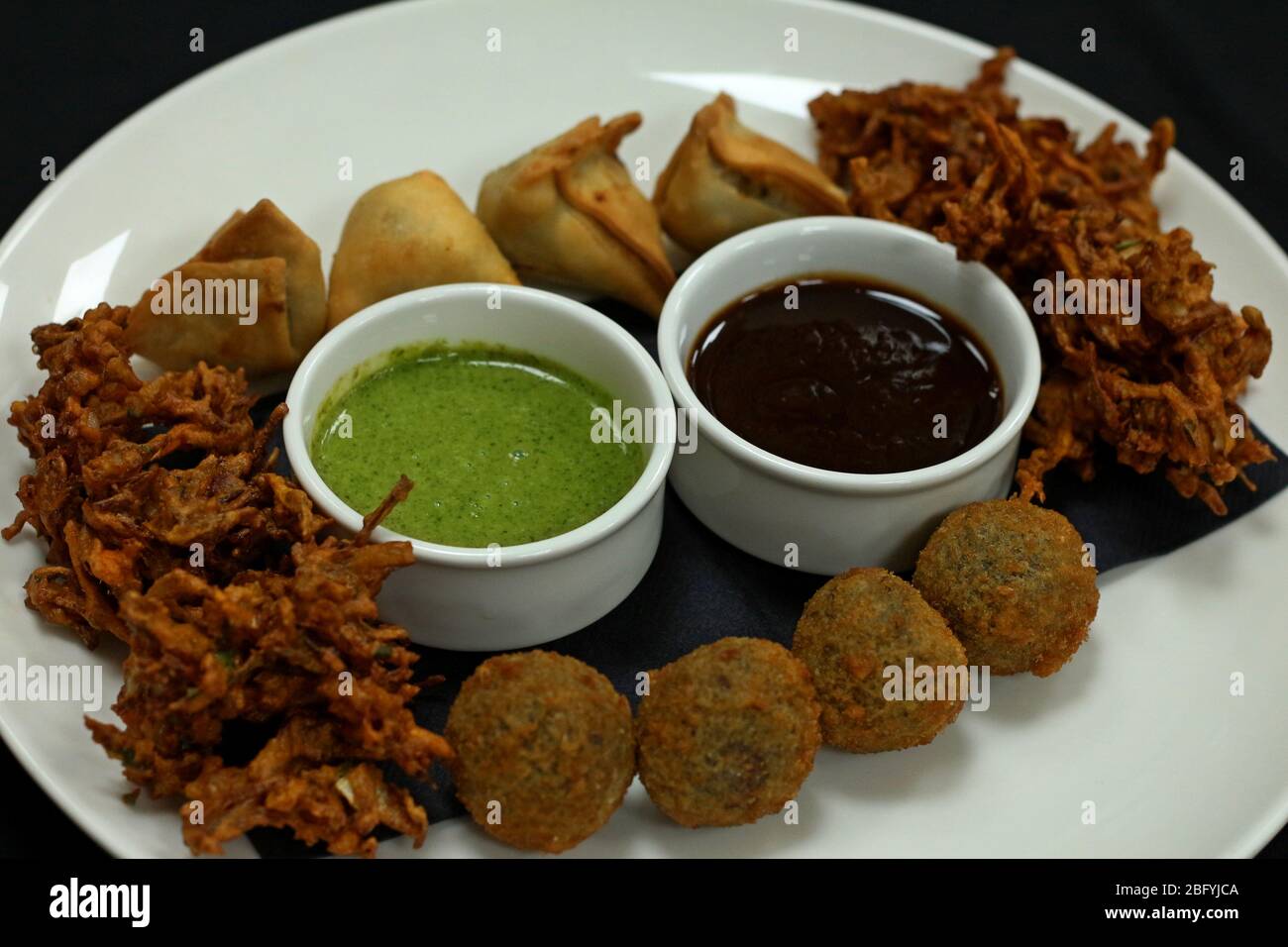 Indische Pakora-Platte Stockfoto