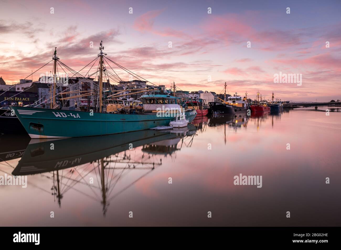 Kai in Dusk - Wexford Town Irland Stockfoto