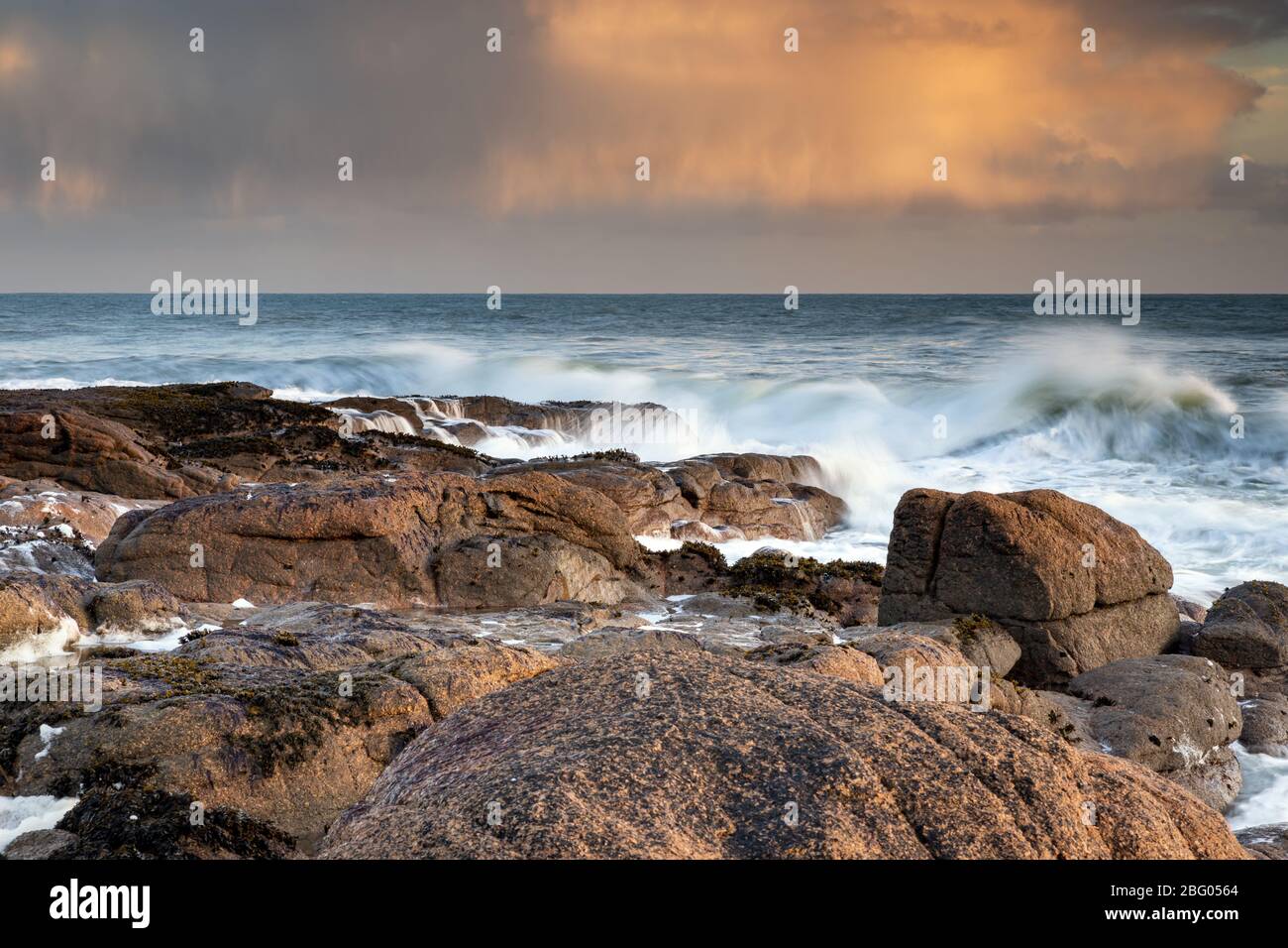 Abendlicht am Carnsore Point Wexford Stockfoto