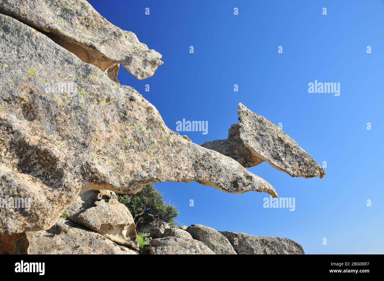 Granit Felsen oben in der Balagne Calvi auf Korsika, Frankreich, Europa Stockfoto