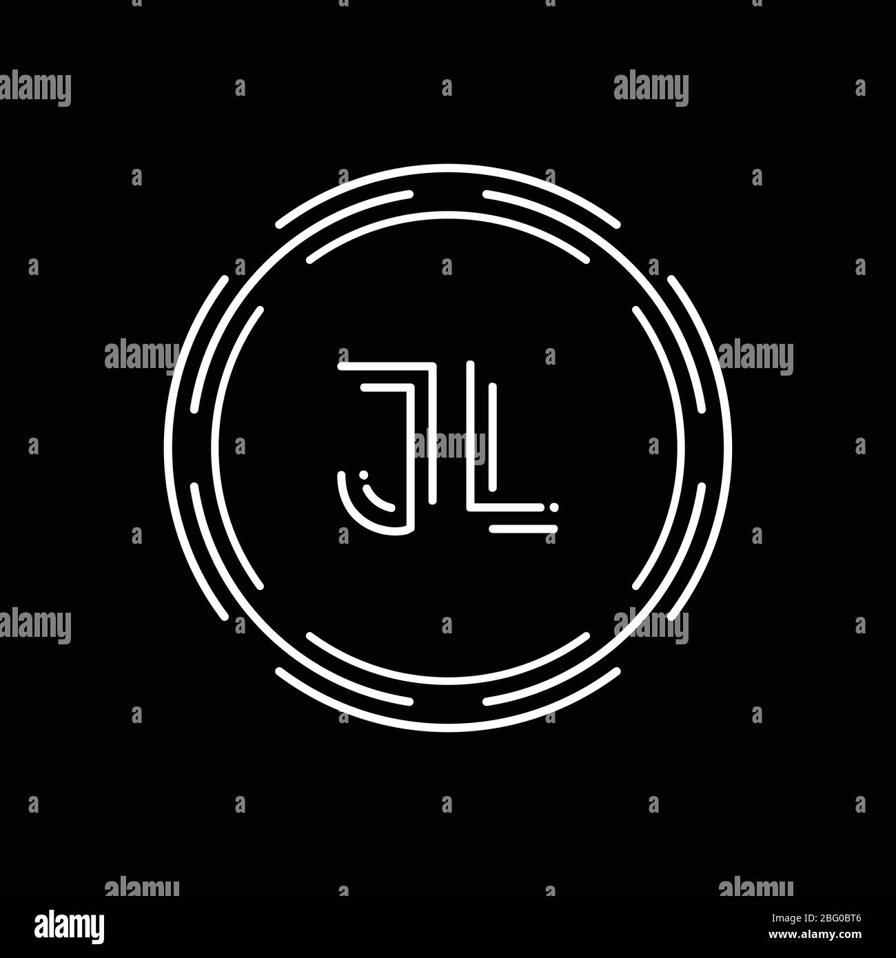 Creative Letter JL Logo Design Vektor-Vorlage. Digital Linked Letter JL-Logo-Design Stock Vektor