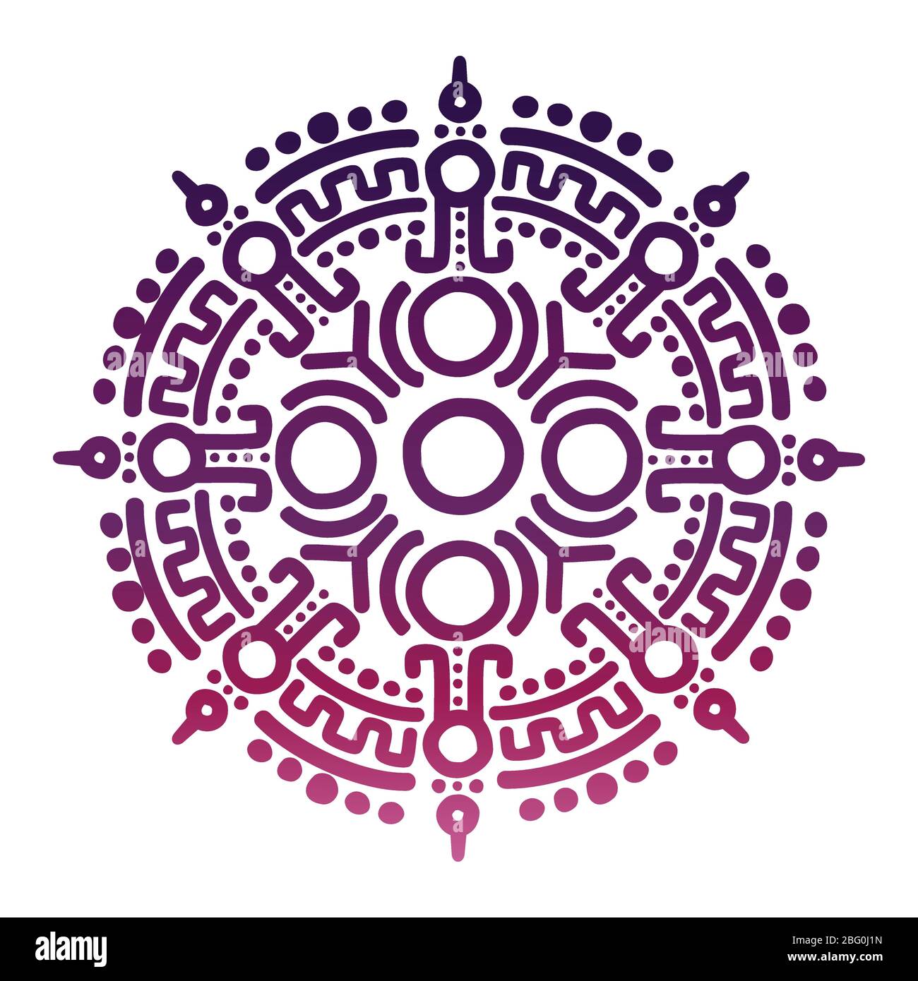 Bunte alte mexikanische Mythologie Symbol auf weißem Hintergrund isoliert. Vektorgrafik Stock Vektor