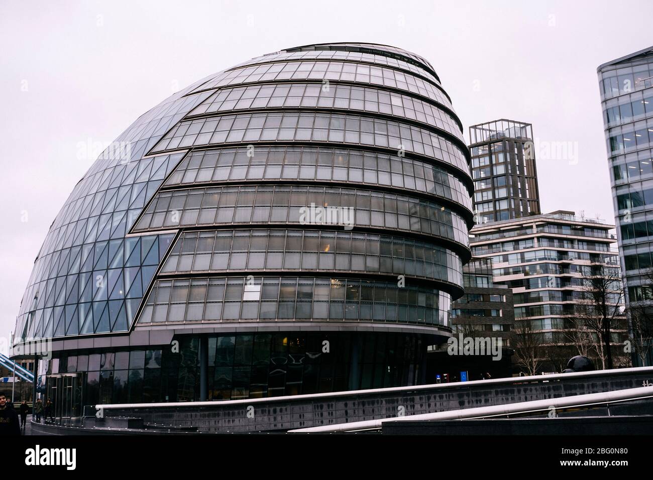 City Hall, London, an einem trüben Wintertag Stockfoto