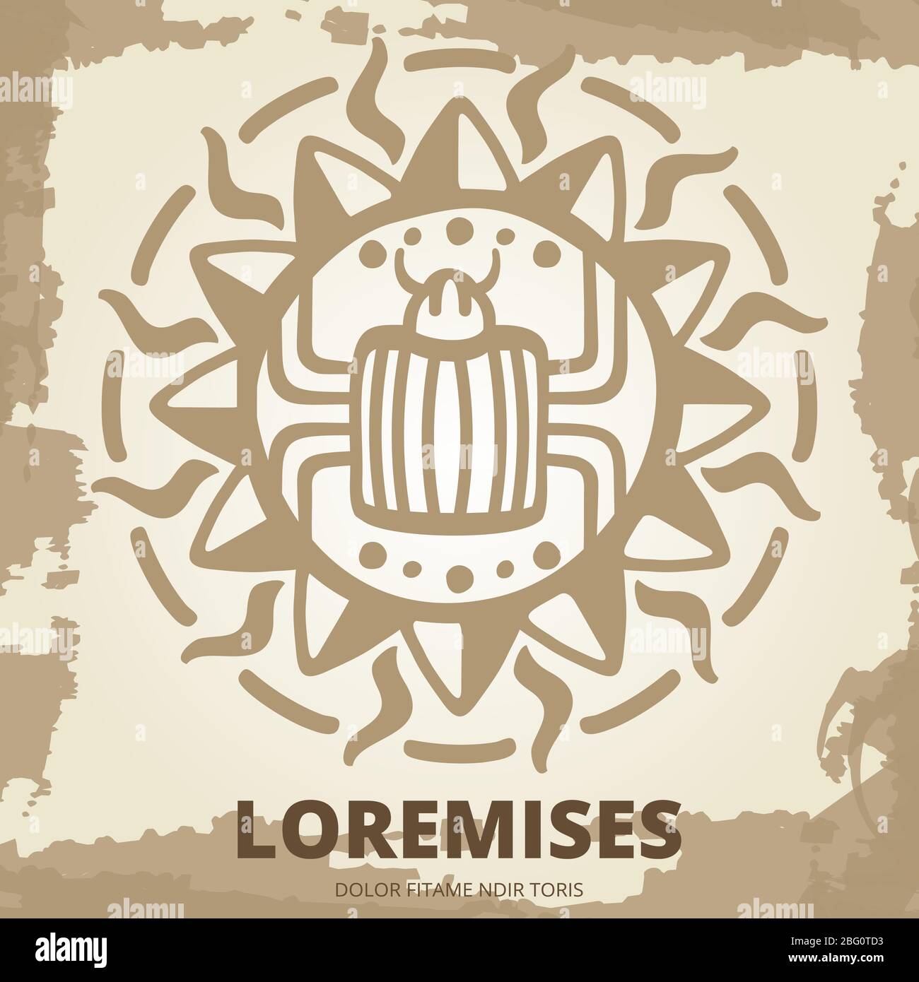 Vintage-Stil american aztec, maya-Kultur native Totem - abstrakte mexikanische Symbol-Design. Vektorgrafik Stock Vektor