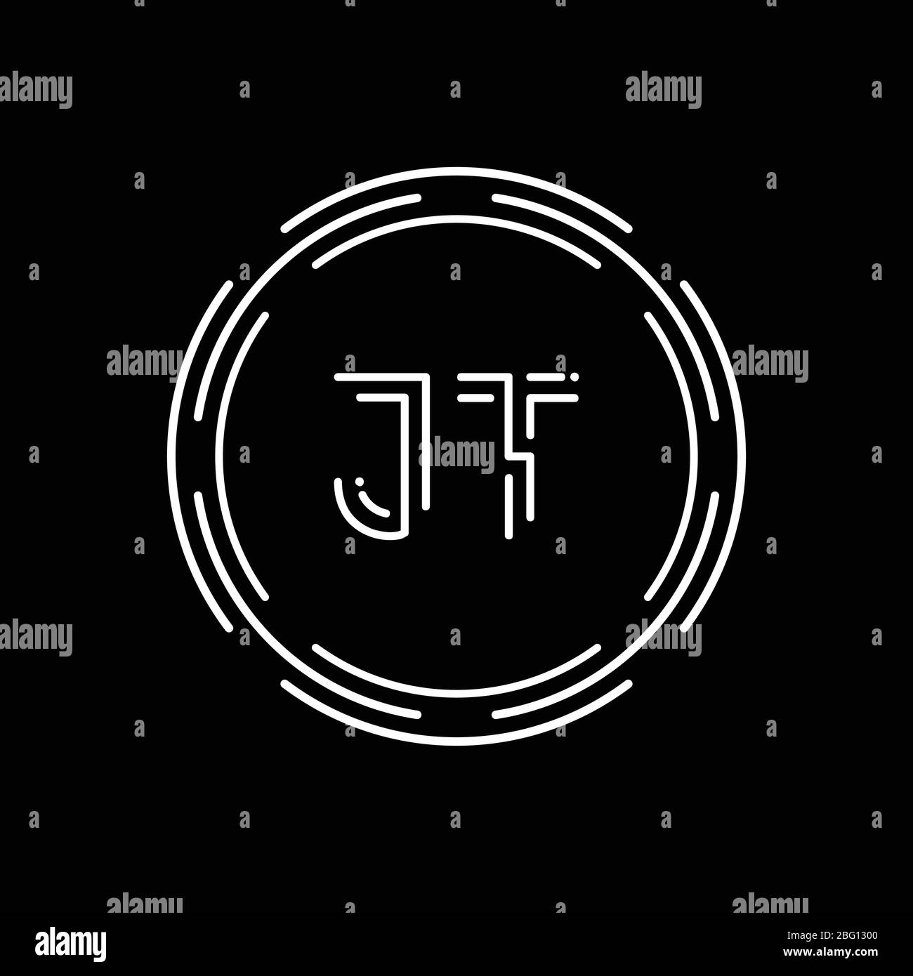 Kreative Buchstaben JT Logo Design Vektor-Vorlage. JT-Logo-Design mit digitalem Linked Letter Stock Vektor