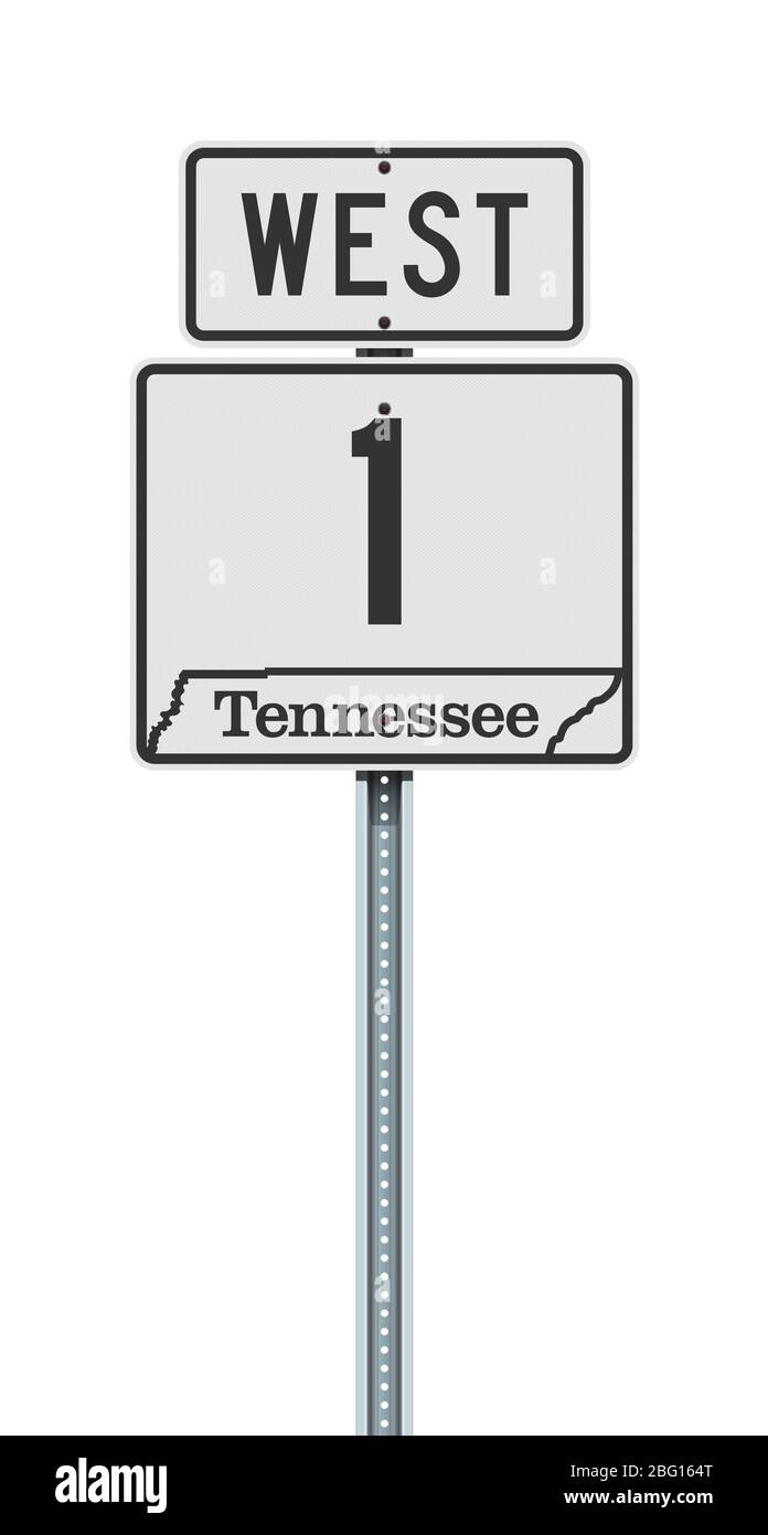 Vektorgrafik des Tennessee State Highway Road Schild auf Metallpfosten Stock Vektor