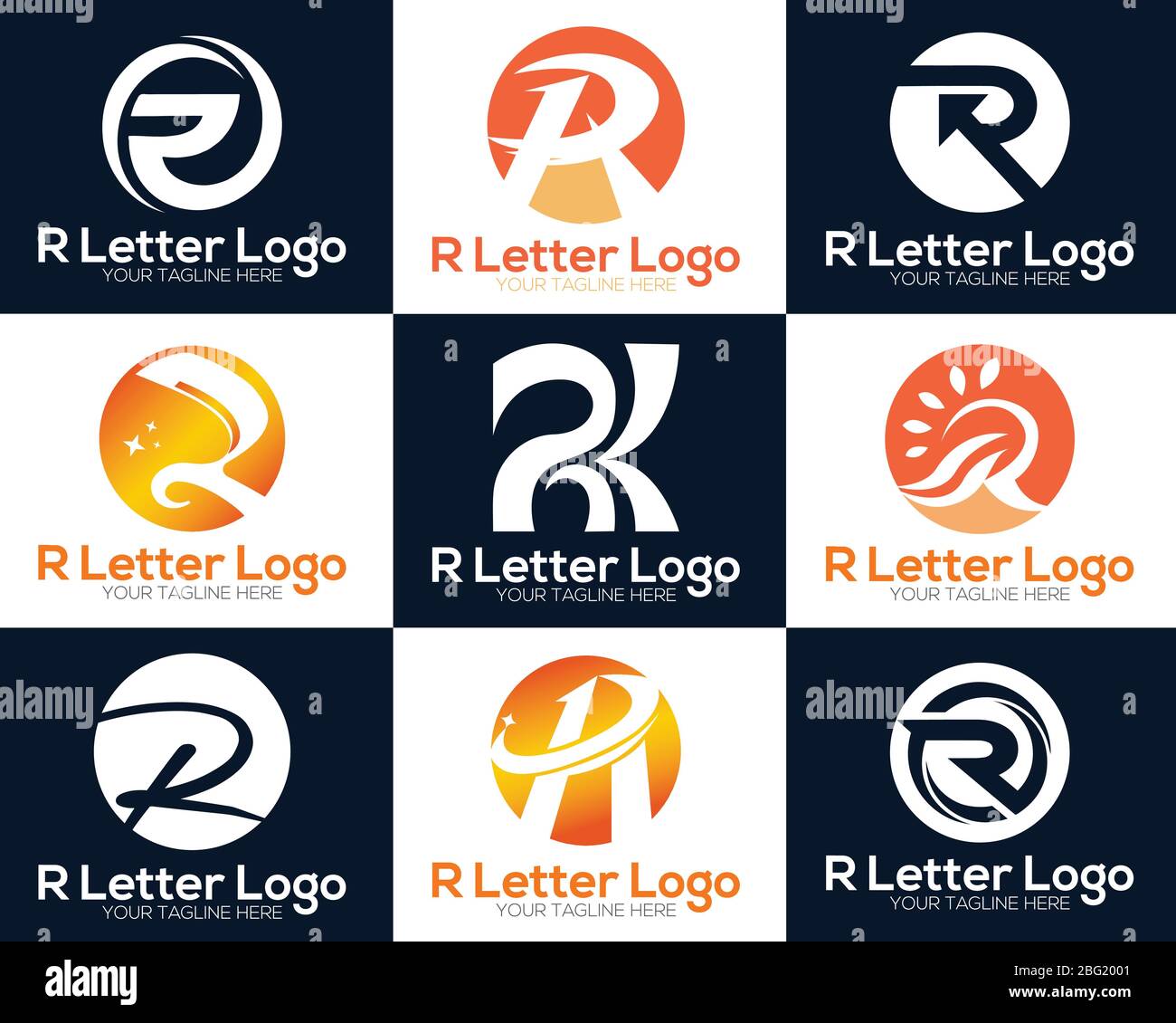 Abstraktes R Letter Logo Branding Design. Stock Vektor