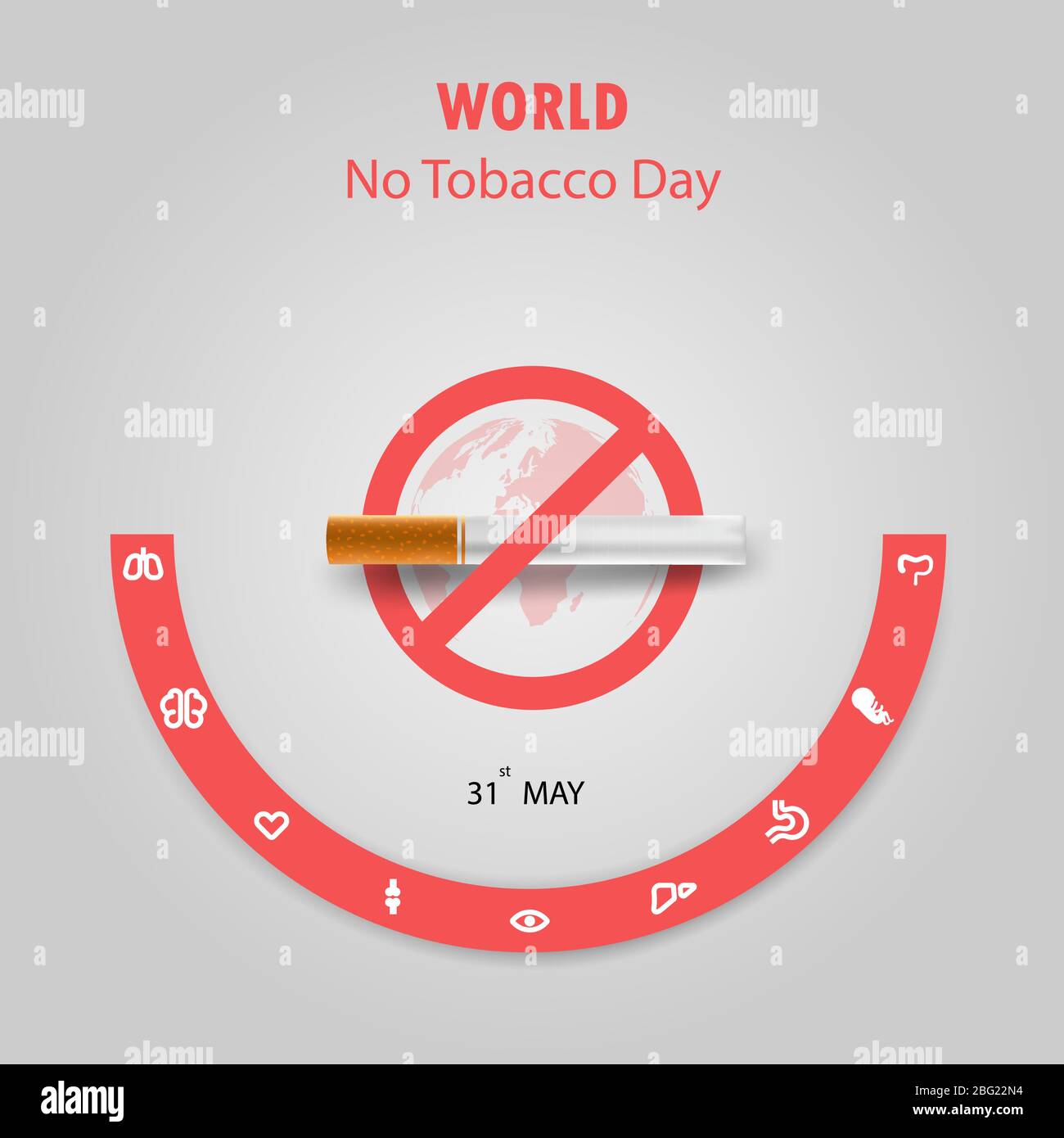 World No Tobacco Day Infografisches Hintergrunddesign.World No Smoking Day Typographical Design Elements.May 31st World no Tobacco Day.No Smoking Day Awa Stock Vektor