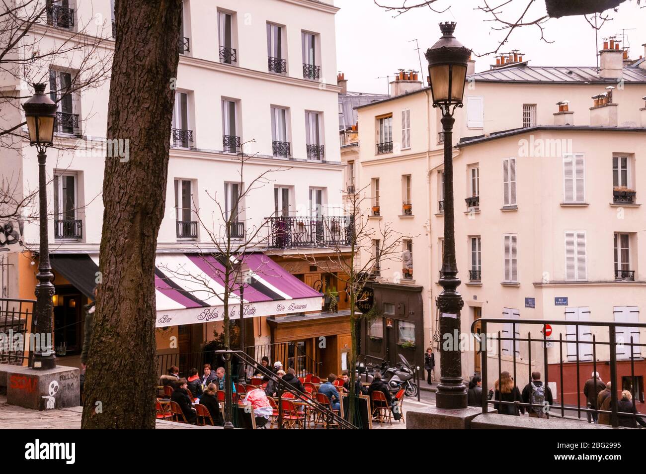 Montmartre Café in Paris, Frankreich. Stockfoto