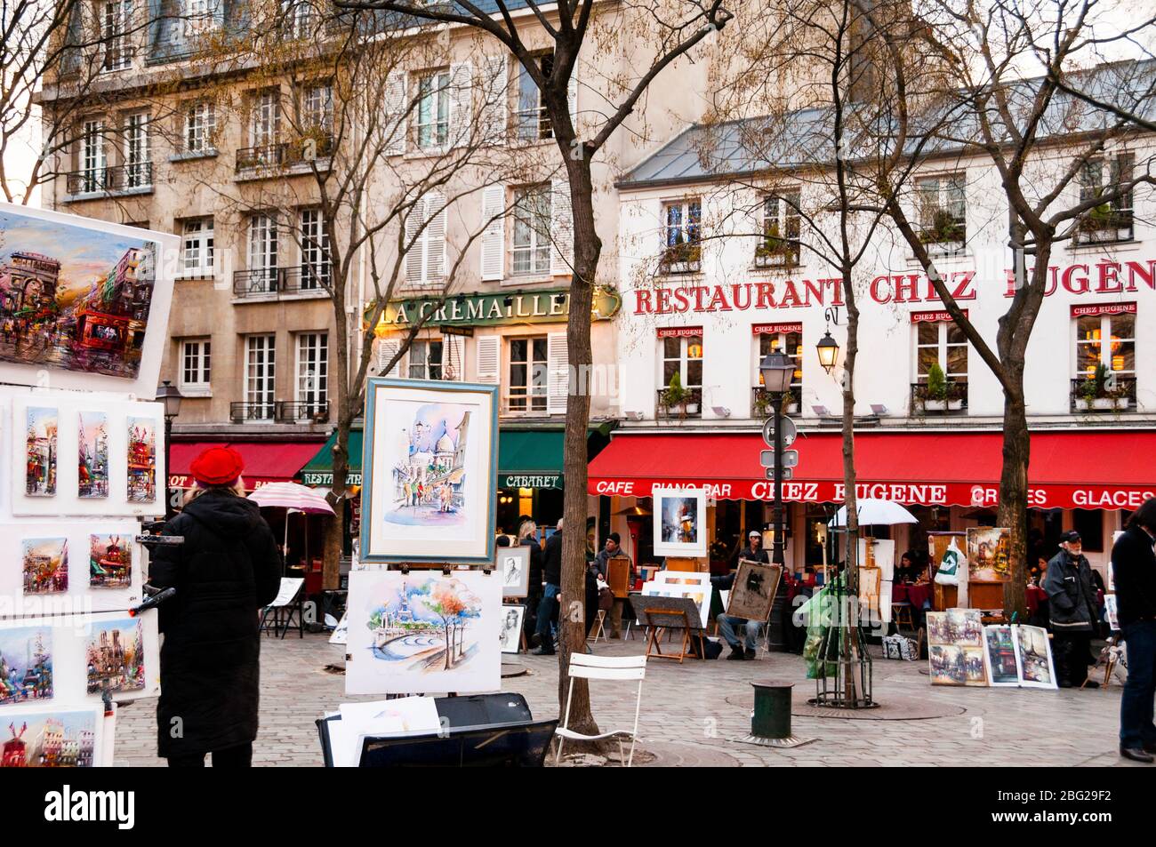 Place du Tertre, Montmartre, Paris, Frankreich. Stockfoto