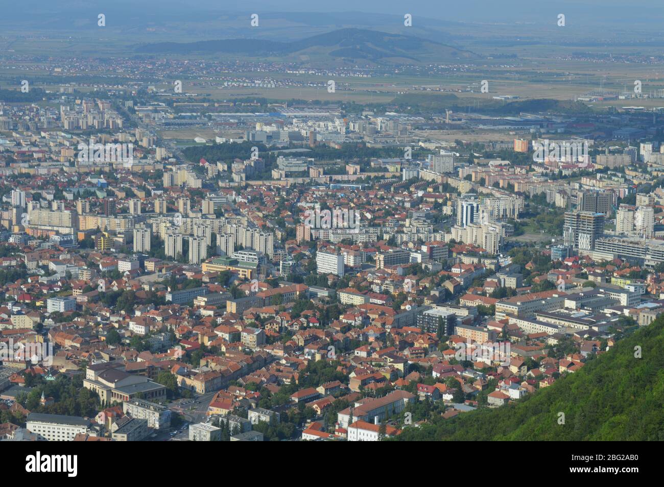 Brasov Stadt von oben, Rumänien Stockfoto