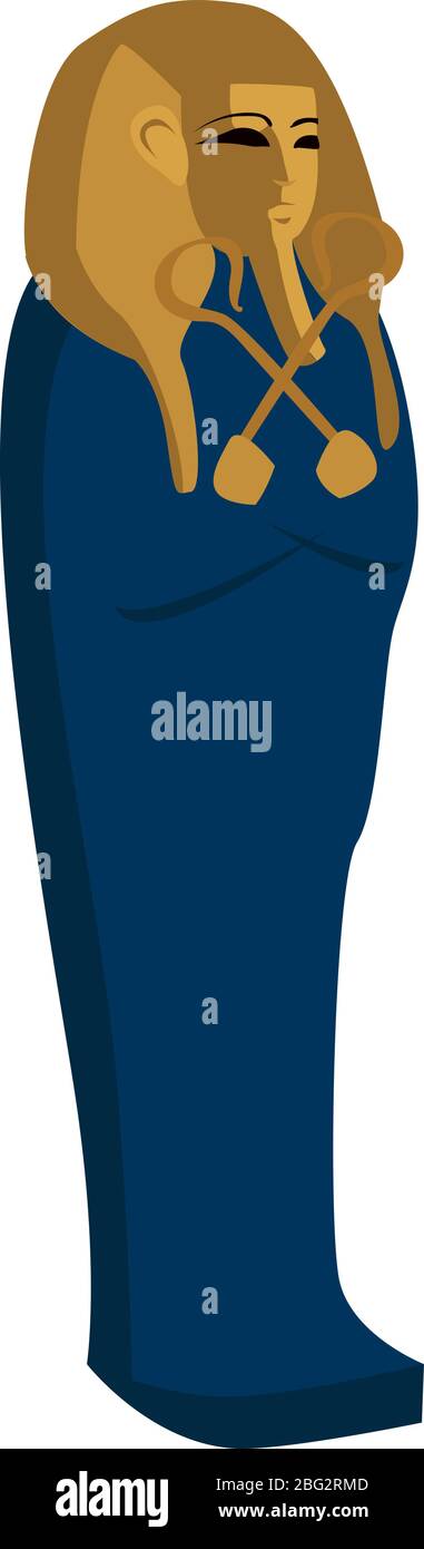 Sarkophag von Tutanchamun, Illustration, Vektor auf weißem Hintergrund Stock Vektor