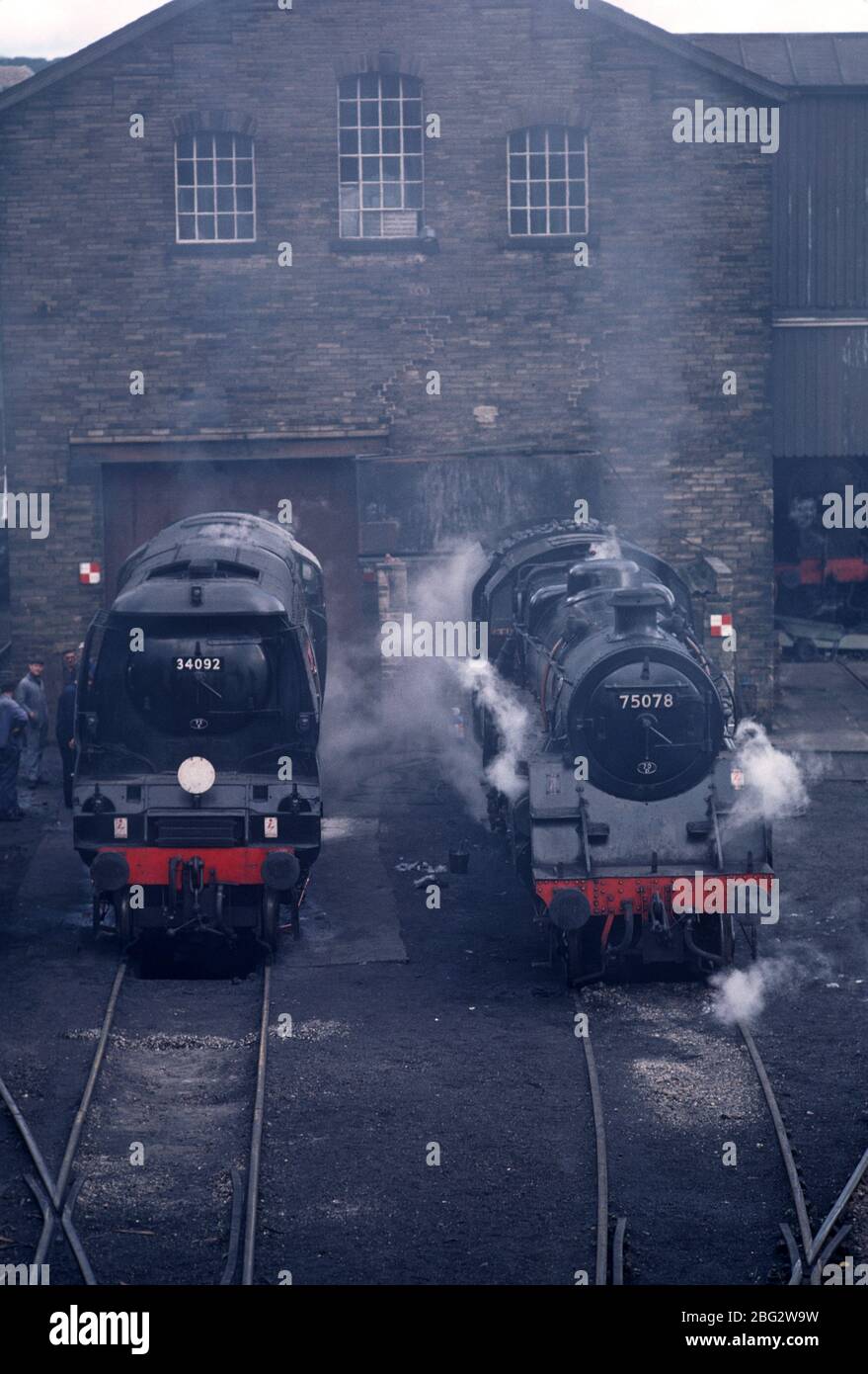 Haworth Lokomotive Schuppen auf dem Erbe Keighley und Worth Valley Railway, West Yorkshire, England Stockfoto