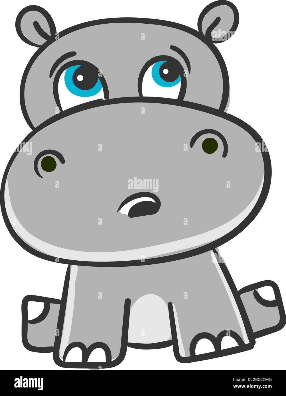 Baby Hippo, Illustration, Vektor auf weißem Hintergrund Stock Vektor