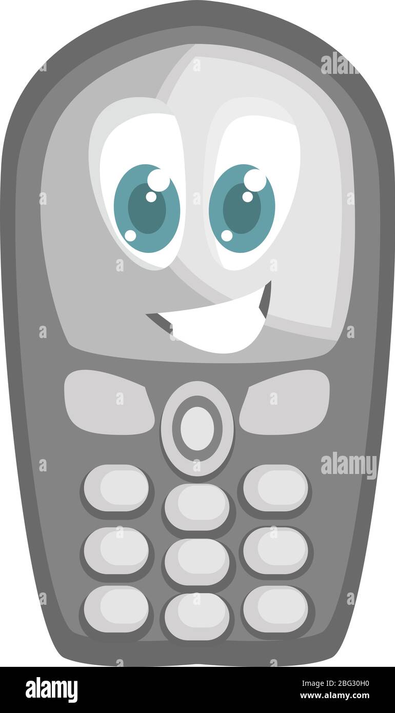Altes Mobiltelefon, Illustration, Vektor auf weißem Hintergrund Stock Vektor