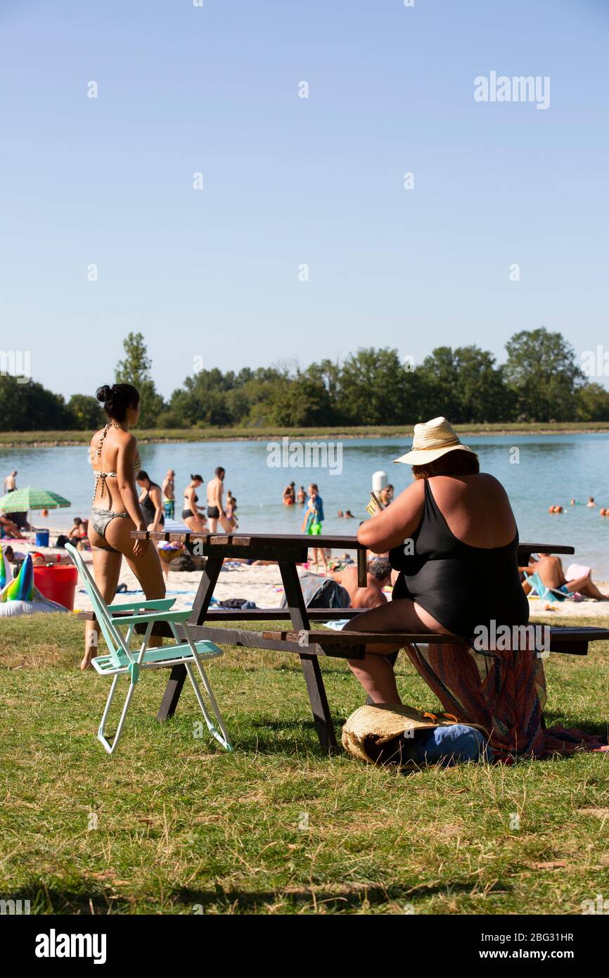 Lougratte Aquitaine en Lot et Garonne, Lac de Lougratte, Lougratte Lake, Lot-et-Garonne, Südwestfrankreich, Frankreich, Europa. Stockfoto