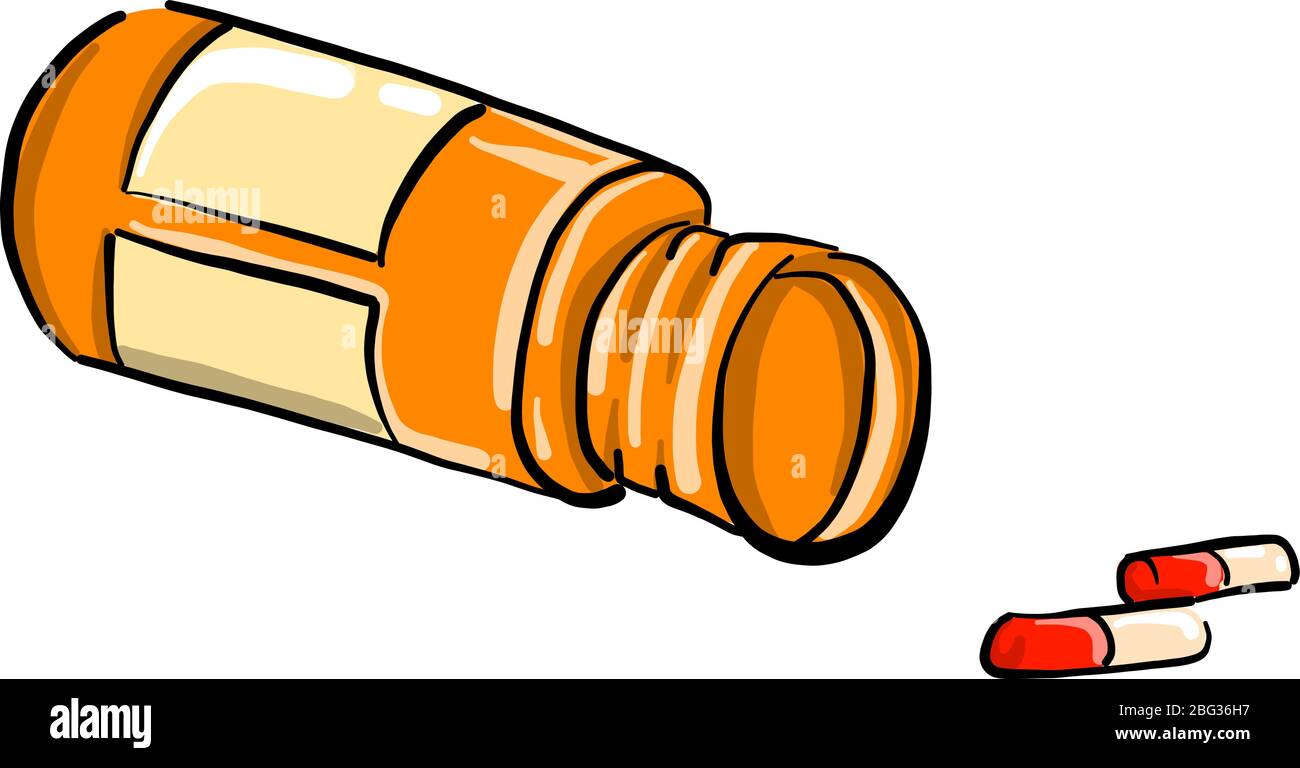 Medizinflasche, Illustration, Vektor auf weißem Hintergrund Stock Vektor