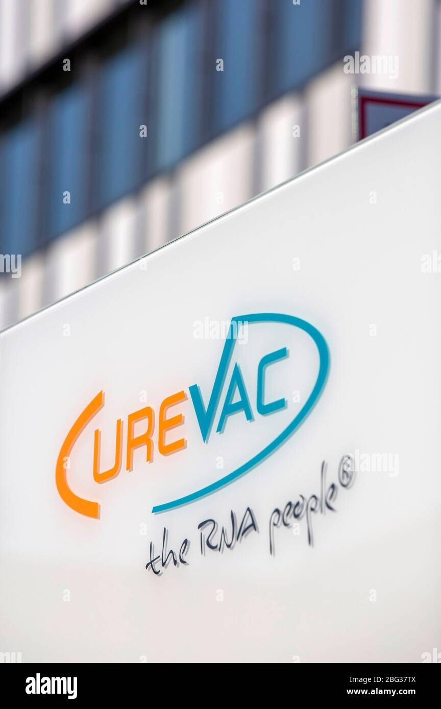 Tübingen, Deutschland. April 2020. Hoffnung auf den Impfstoff gegen das Corona-Virus vom Tubinger Pharmaunternehmen CureVac AG. Tübingen, 19. April 2020 Quelle: dpa/Alamy Live News Stockfoto