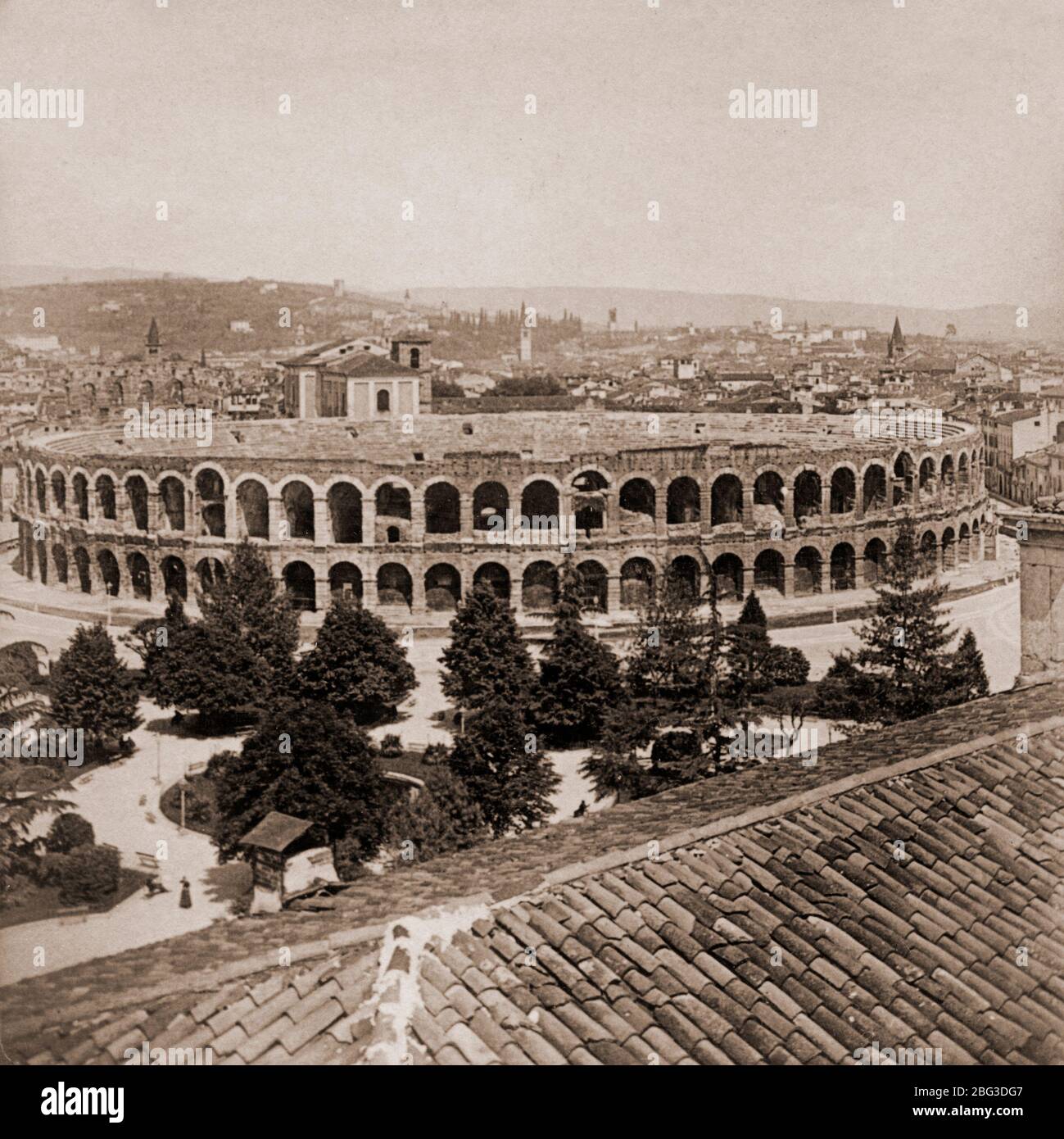 Römisches Amphitheater, Verona, Italien, 1897 Stockfoto