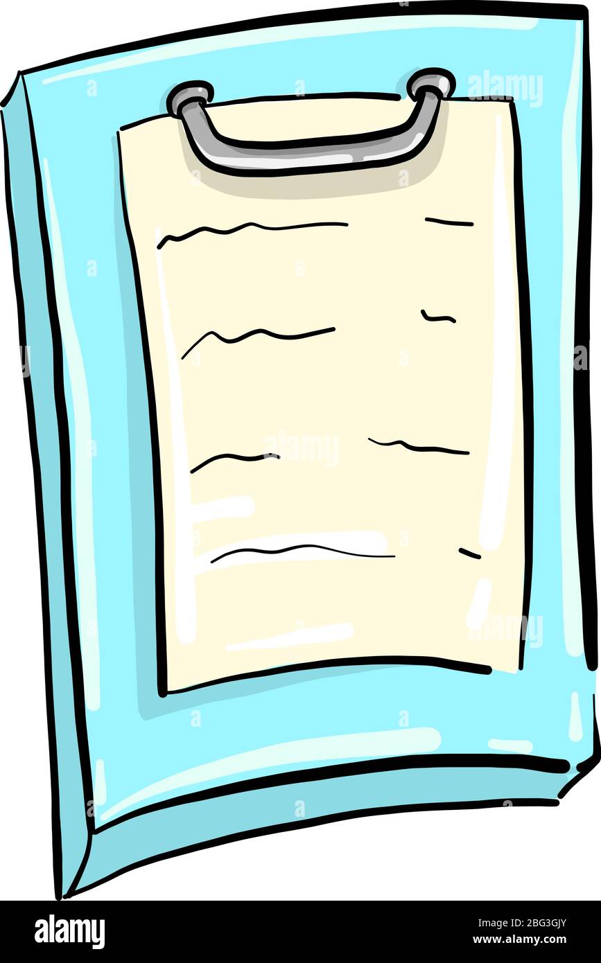 Blauer Ordner für Skizze, Illustration, Vektor auf weißem Hintergrund Stock Vektor