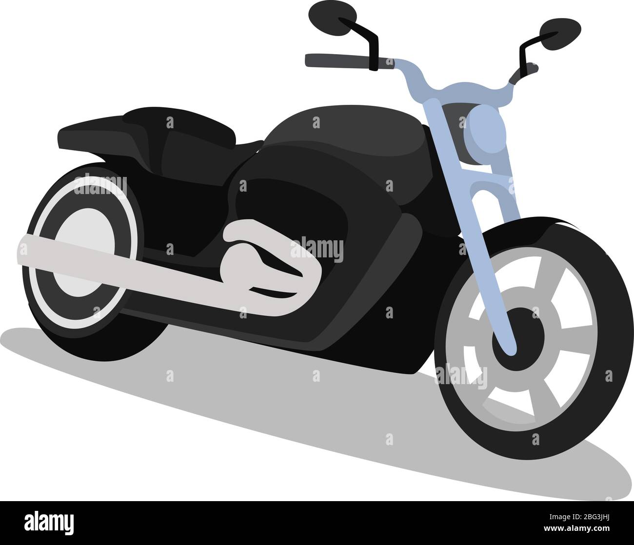 Schwarzes Motorrad, Illustration, Vektor auf weißem Hintergrund Stock Vektor
