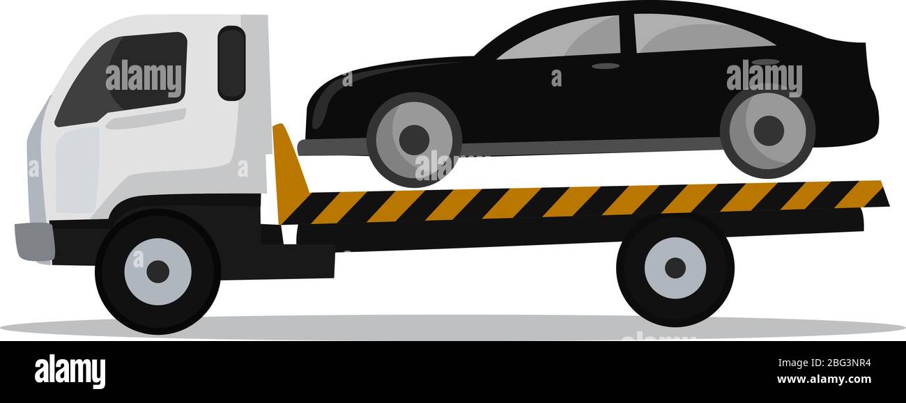 Abschleppwagen, Illustration, Vektor auf weißem Hintergrund Stock Vektor