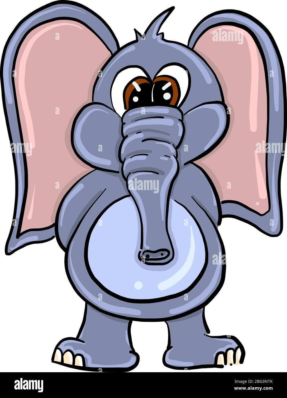 Cartoon Elefant, Illustration, Vektor auf weißem Hintergrund Stock Vektor