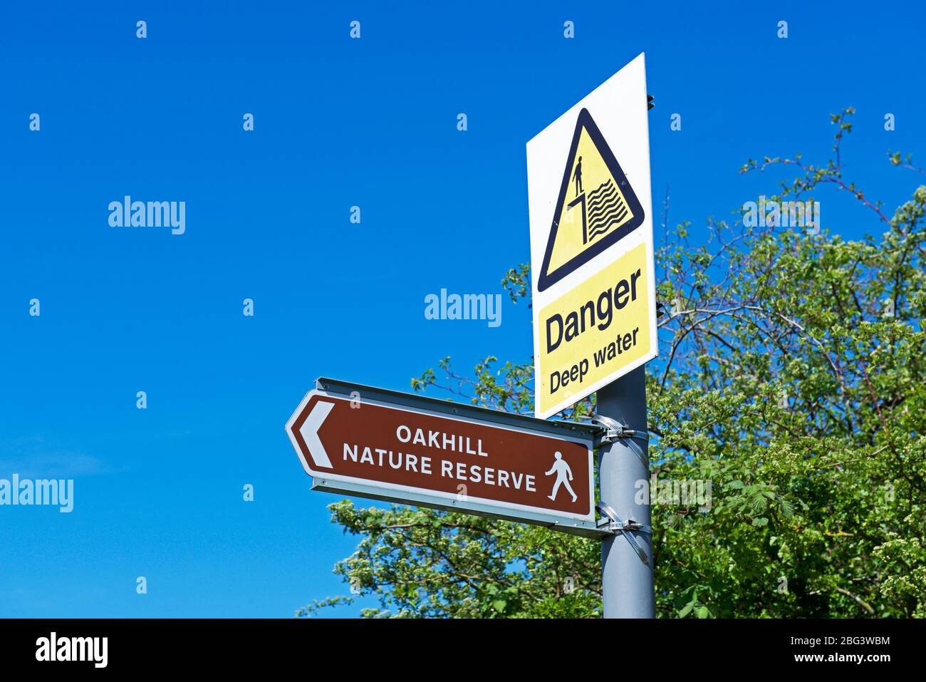 Schild am Oakhill Nature Reserve, nahe Goole, East Yorkshire, England Stockfoto