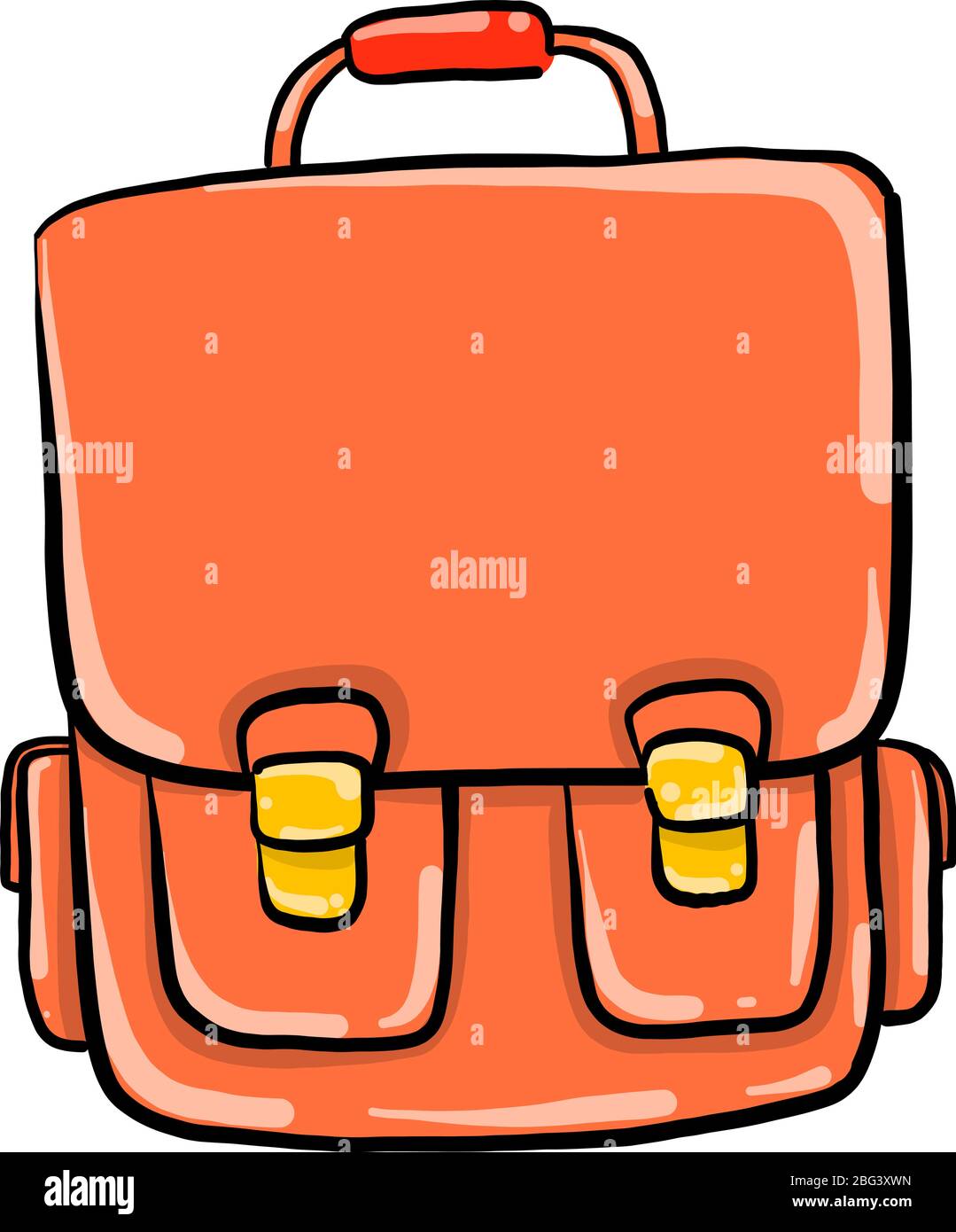 Oranger Rucksack, Illustration, Vektor auf weißem Hintergrund Stock Vektor