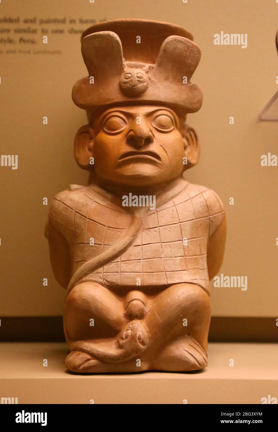 Präkolumbianische Ära. Töpferwaren geformt und bemalt. Moche-Style. Frühe Mittelstufe (900BC-200AD). Peru. Stockfoto