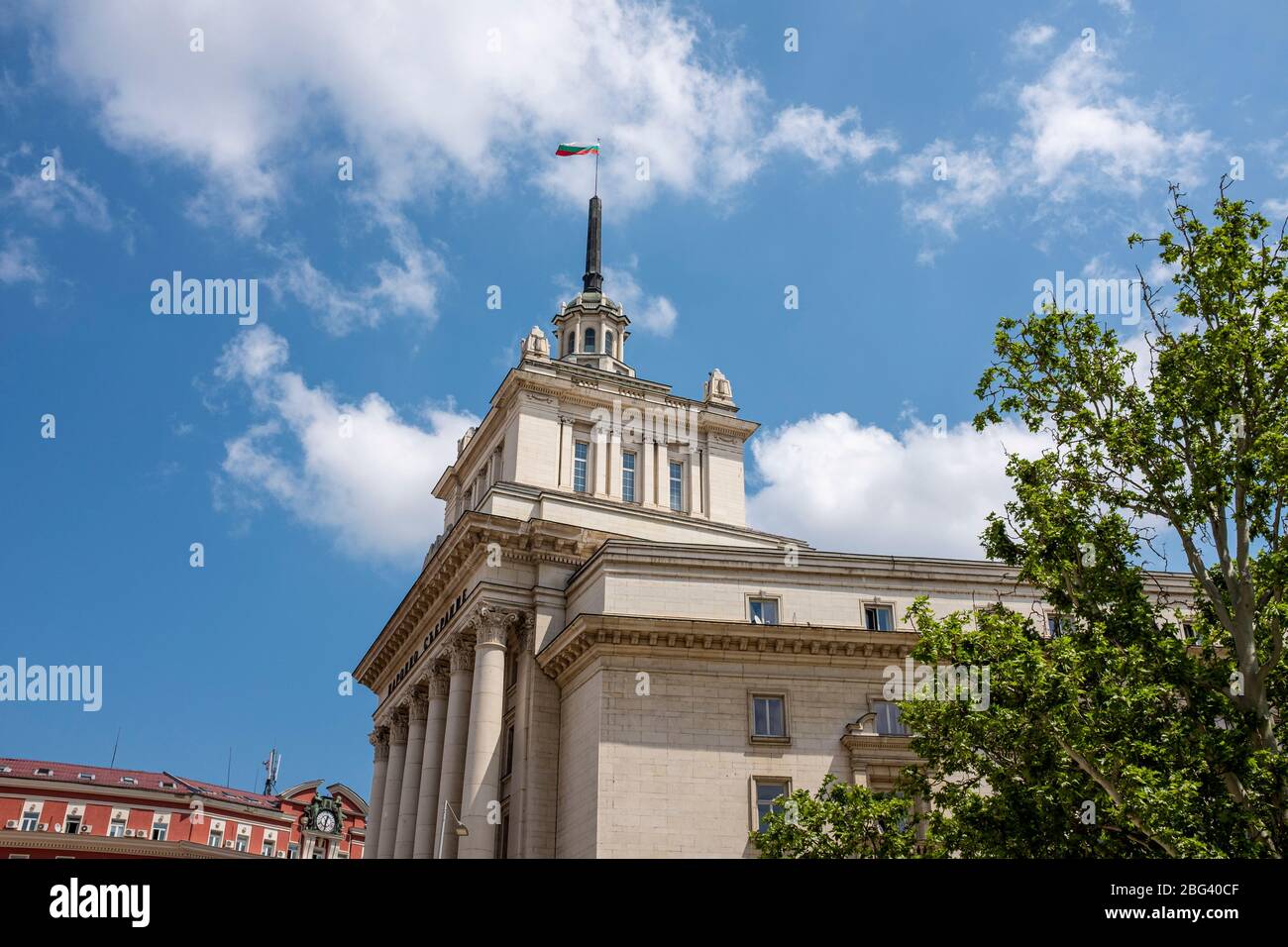 Gebäude der Nationalversammlung in Sofia, Bulgarien, im ehemaligen Hauptquartier der kommunistischen Partei Stockfoto