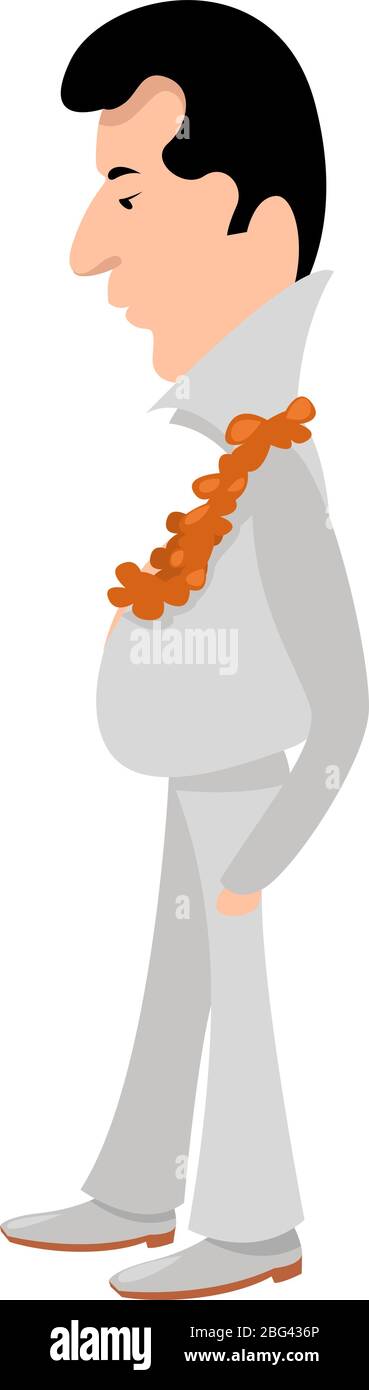 Fat Mann tanzen, Illustration, Vektor auf weißem Hintergrund Stock Vektor