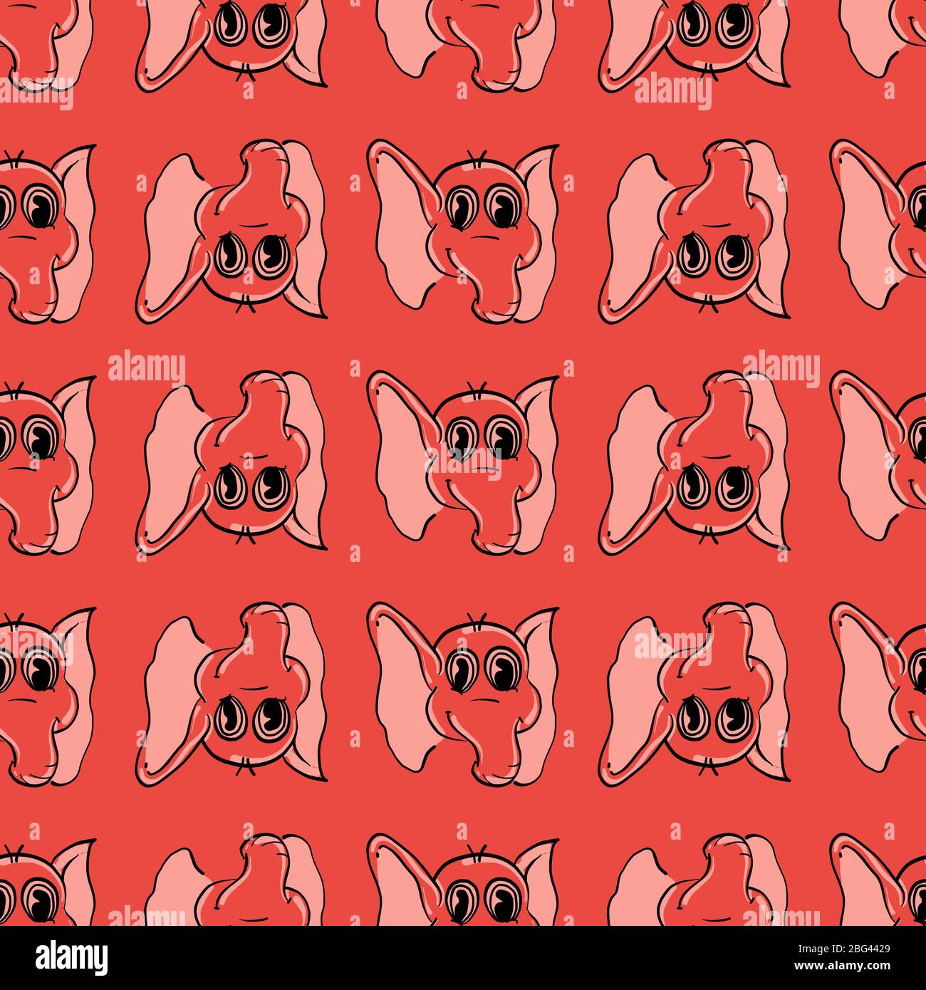 Elefantenmuster, Abbildung, Vektor auf weißem Hintergrund Stock Vektor