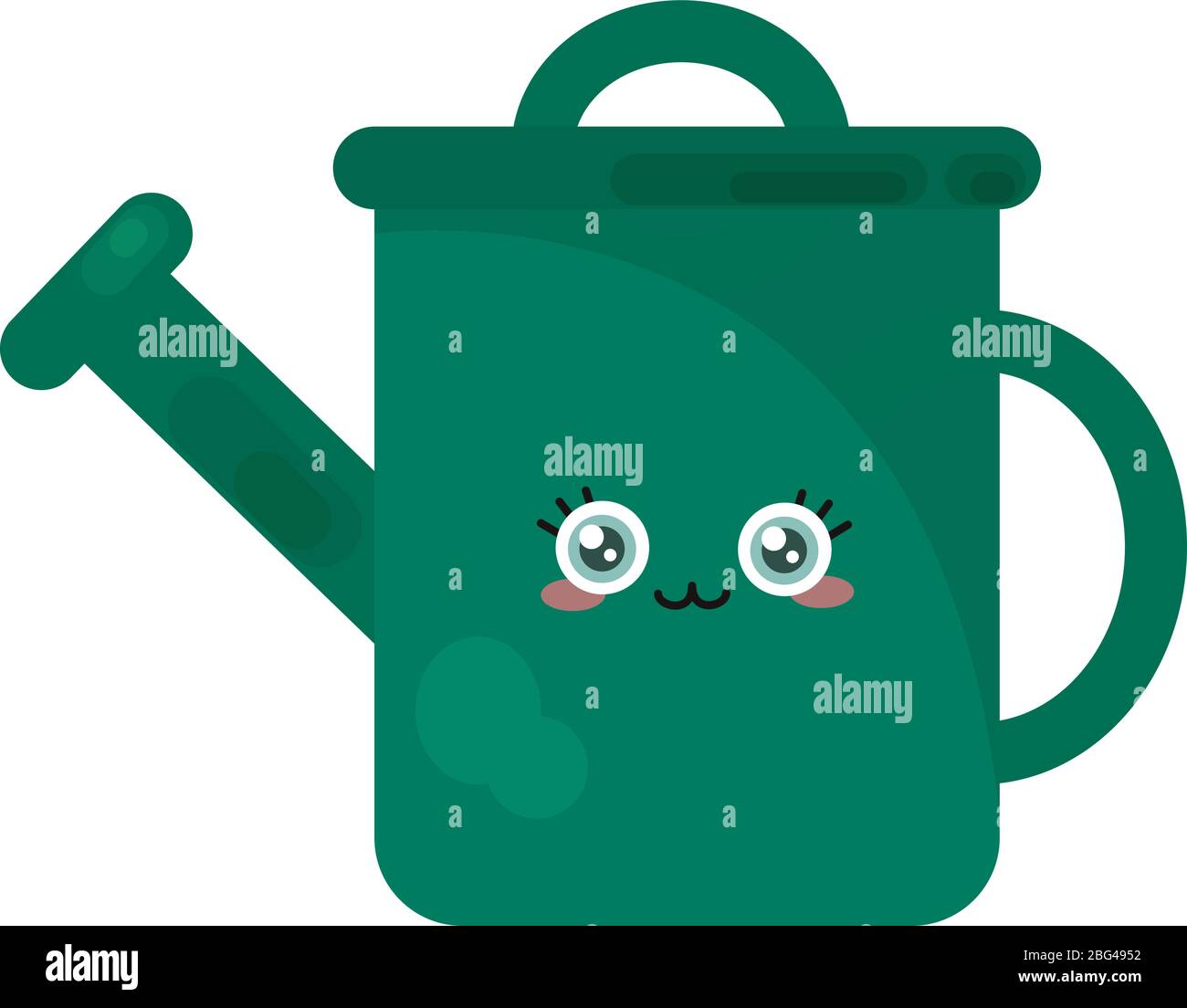 Grüne Gießkanne, Illustration, Vektor auf weißem Hintergrund Stock Vektor