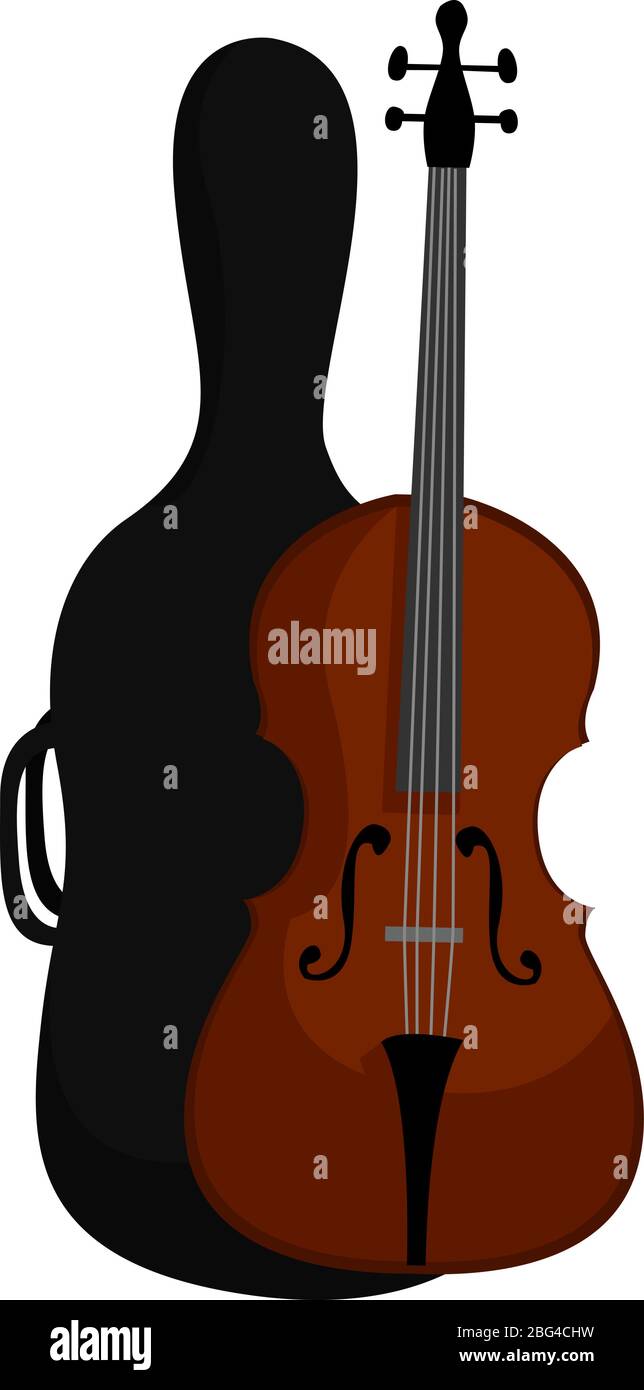 Cello-Gehäuse, Illustration, Vektor auf weißem Hintergrund Stock Vektor
