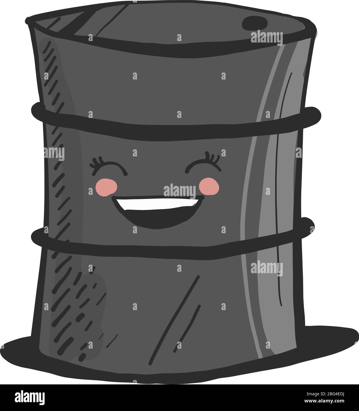 Fröhliches Brennstoff Metallöl, Illustration, Vektor auf weißem Hintergrund Stock Vektor