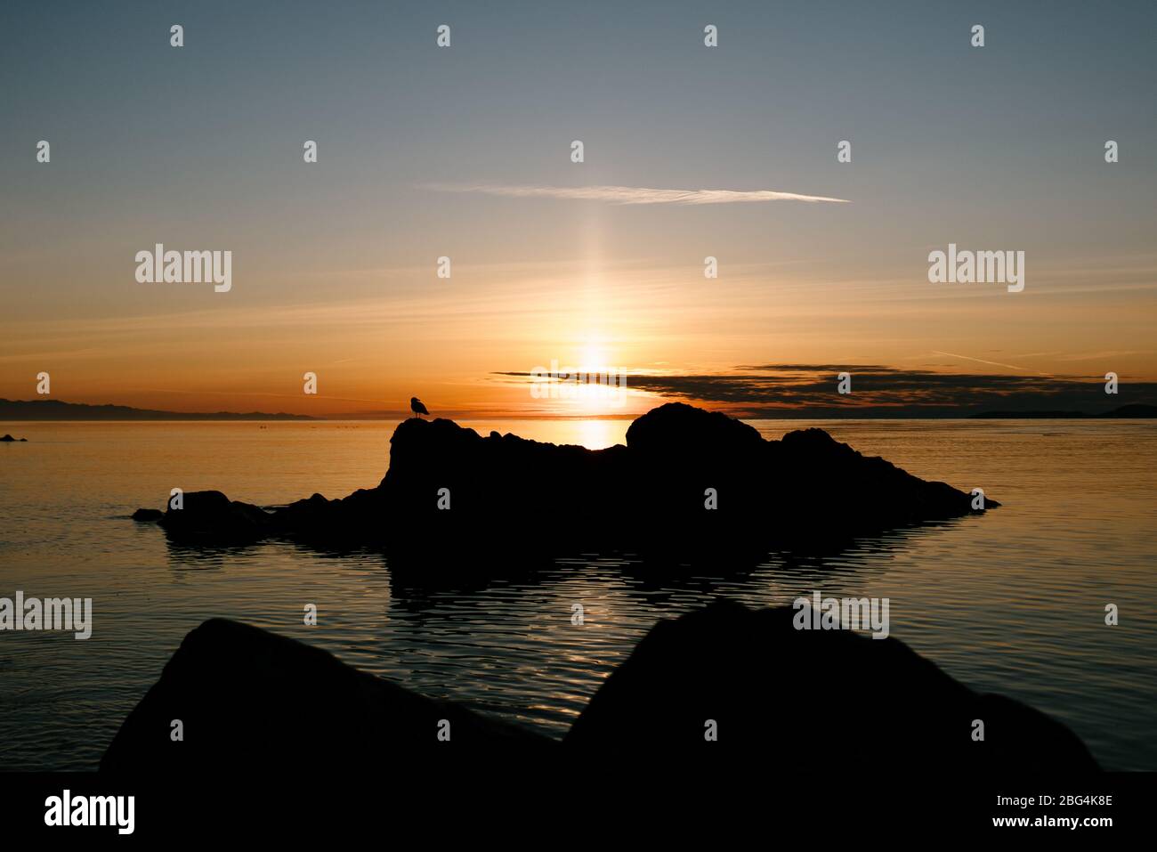 Sonnenuntergang im Deception Pass State Park im Bundesstaat Washington Stockfoto