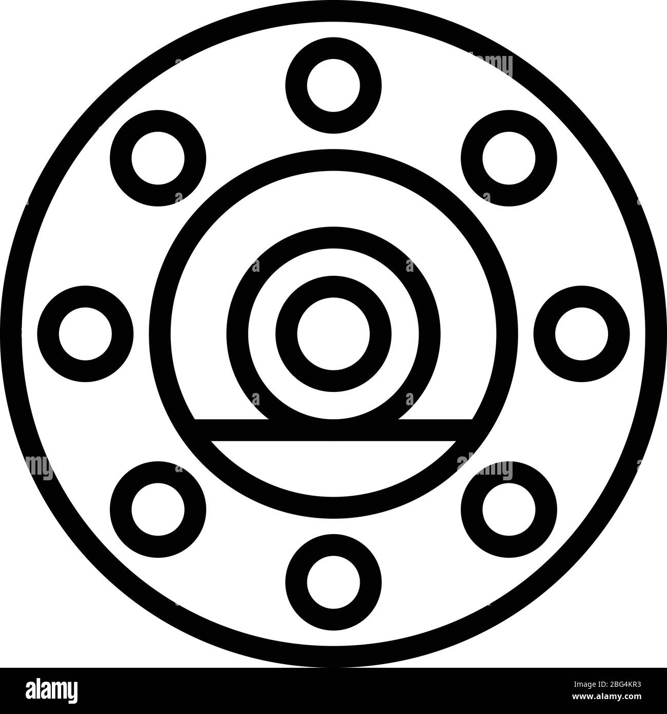 Symbol für Angeltrommel, Umriss Stock Vektor