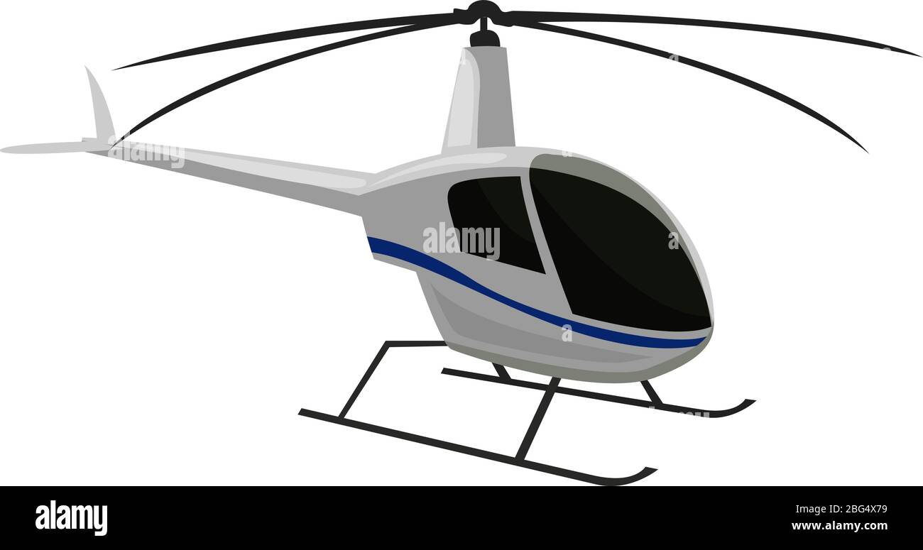Weißer Hubschrauber, Illustration, Vektor auf weißem Hintergrund Stock Vektor
