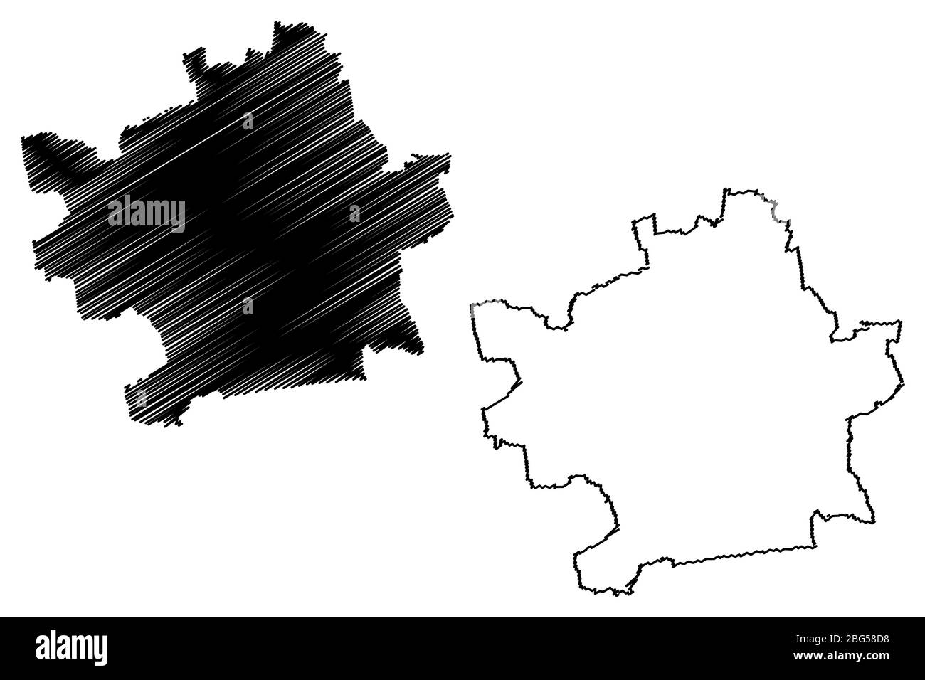 Erfurt-Stadt (Bundesrepublik Deutschland, Thüringen) Karte Vektor