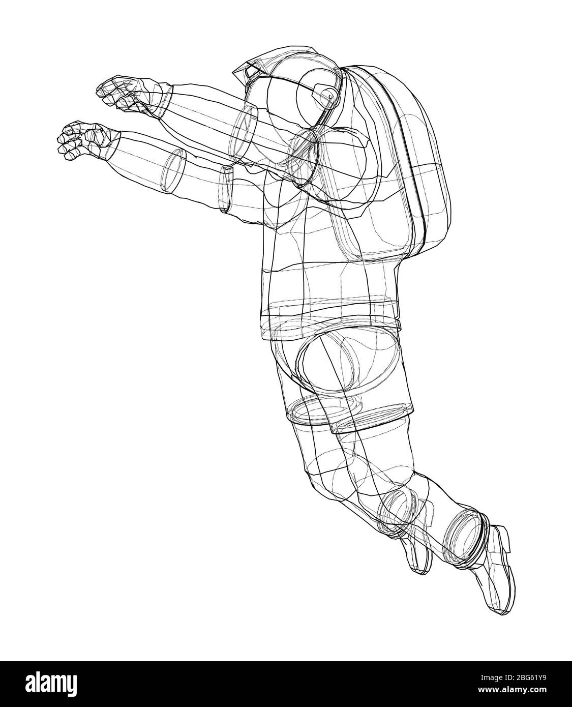 Astronaut Konzept. Vektor Rendering von 3d Stock Vektor