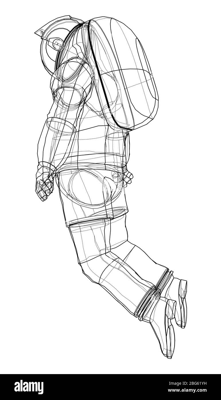 Astronaut Konzept. Vektor Rendering von 3d Stock Vektor