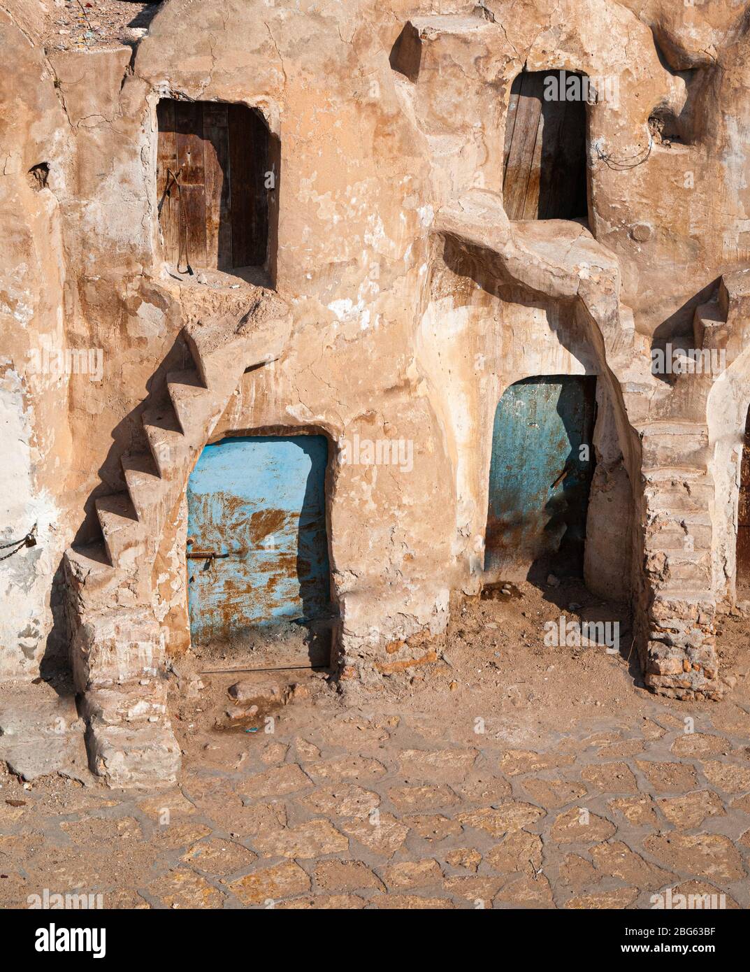 Kornspeicher eines befestigten Dorfes, bekannt als Ksar, Ksar Ouled Soltane, Tunesien Stockfoto