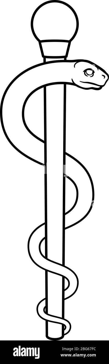 Rute des Asklepios Doktor medizinisches Symbol Stock Vektor