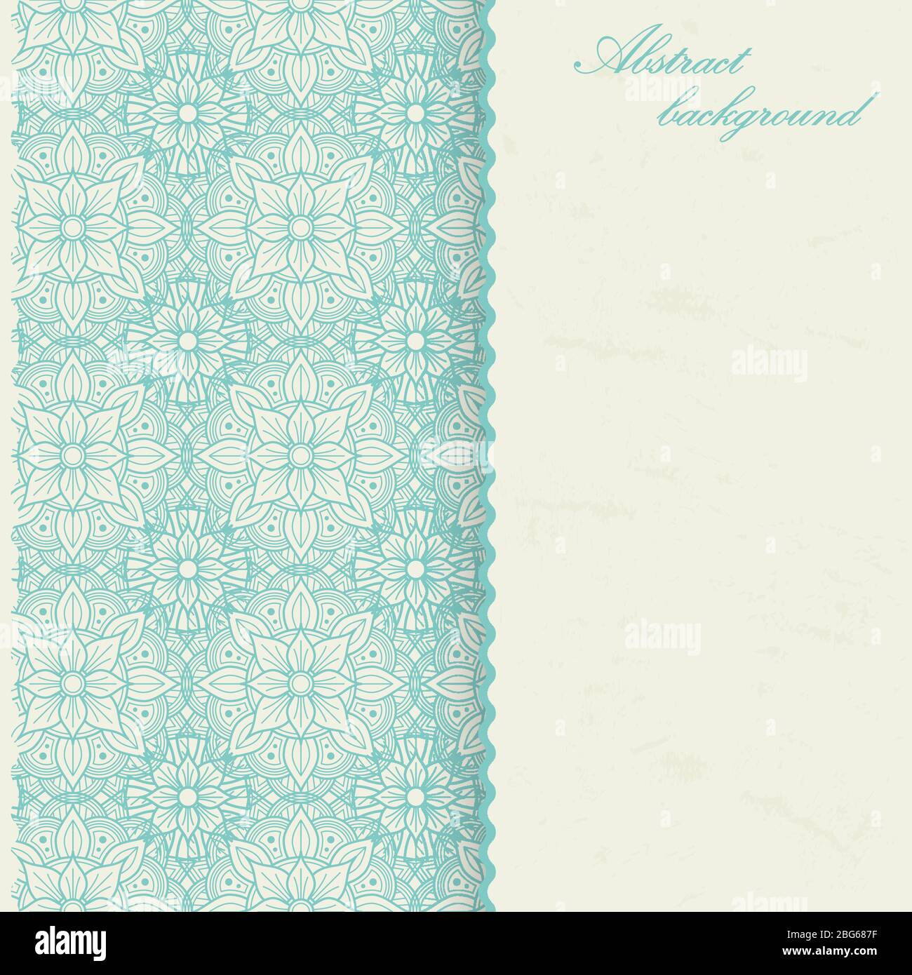 Mandala Hintergrund Design. Vintage Poster mit Blume asiatischen, arabischen, tibetischen Ornament. Vektorgrafik Stock Vektor