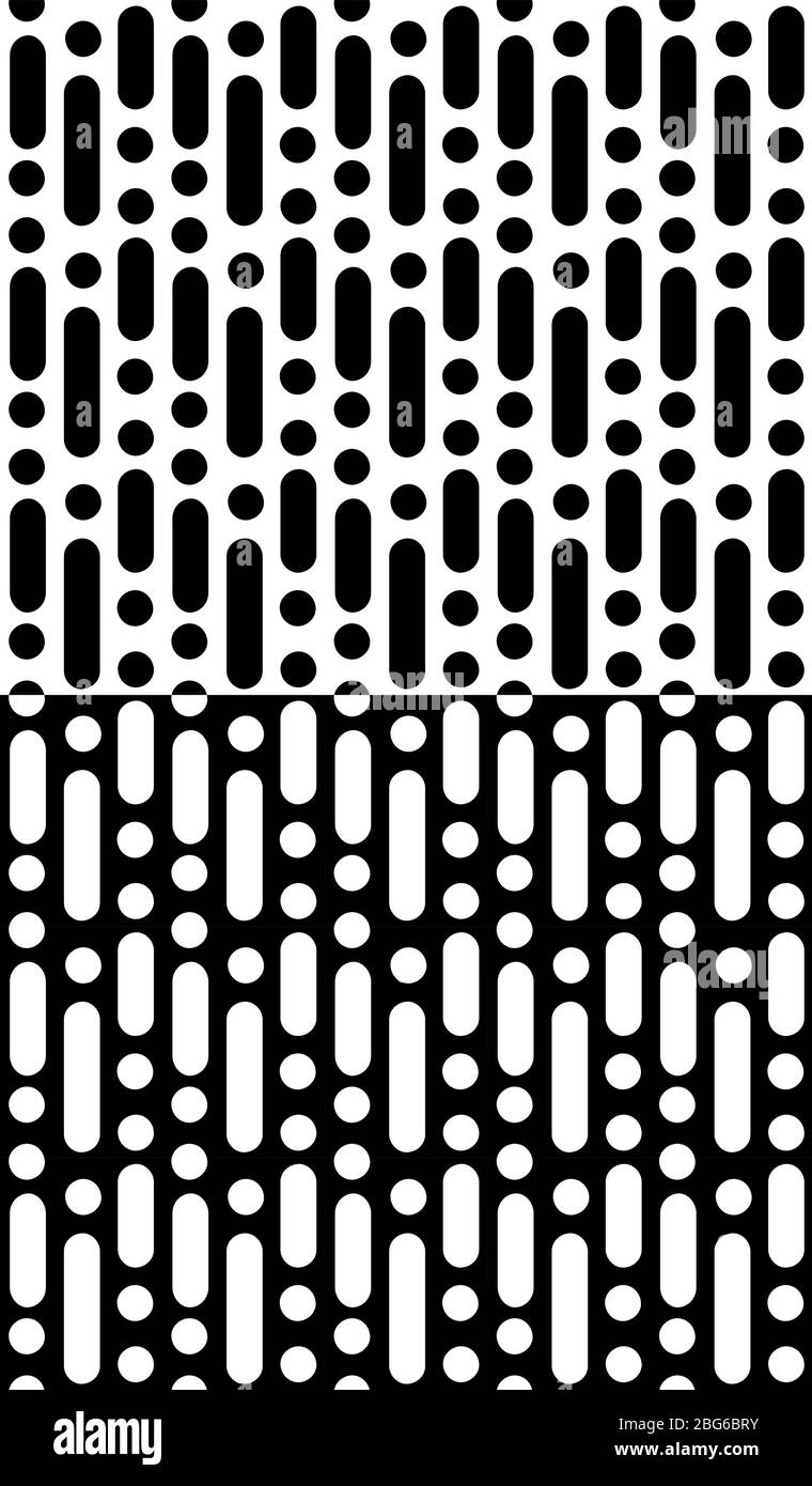 Memphis schwarz weiß Muster. Einfaches nahtloses Muster von Geometrieformen. Abstrakter Hintergrund, Vektorgrafik. Stock Vektor